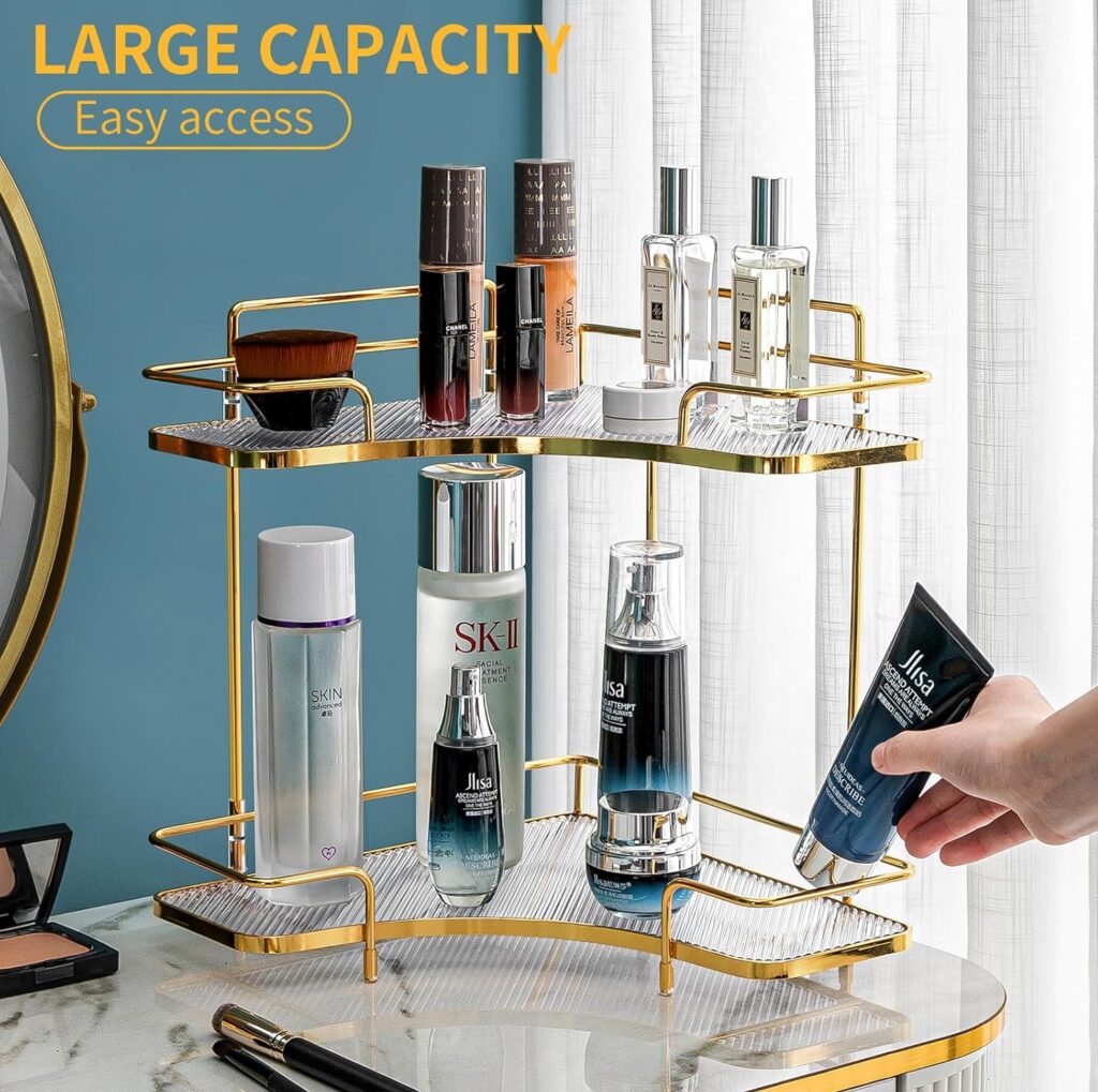 corner makeup storage rack-hair dryer organizer